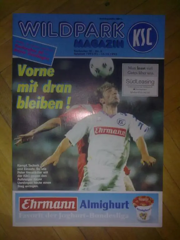 Программа (клубный журнал) из Германии. Карлсруэ - Байер 1992