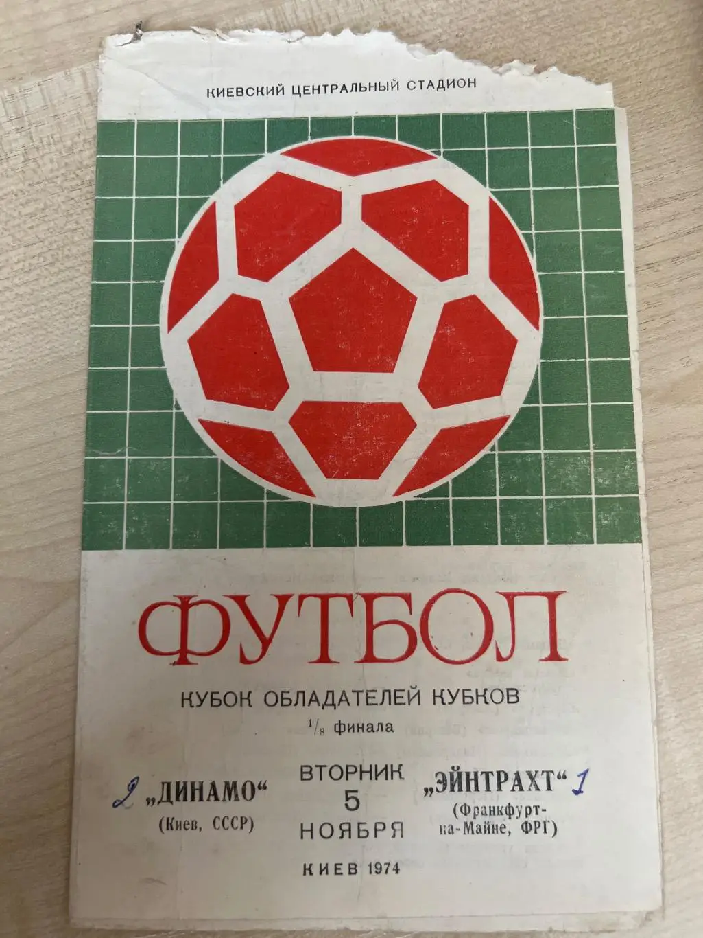 Динамо Киев - Айнтрахт Эйнтрахт Франкфурт Германия 1974-1975