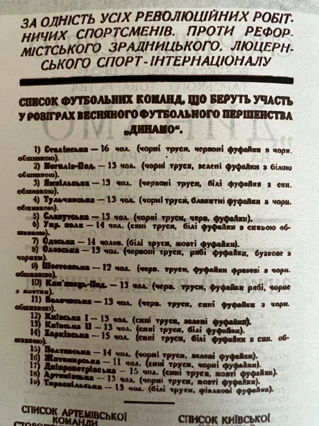 Спортивный праздник 1929 Футбол - Киев, Одесса, Харьков, Полтава, Днепр, Житомир 1