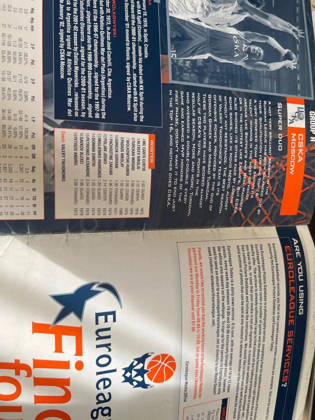 Баскетбол. 2001-2002 Евролига Топ-16. ЦСКА Москва, Урал-Грейт и др 3