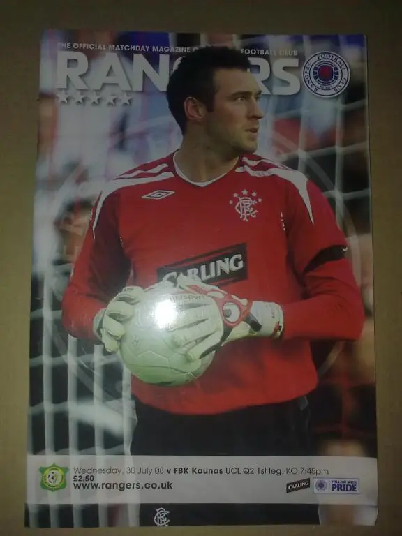 Глазго Рейнджерс Шотландия - Каунас Литва 2008 Лига Чемпионов