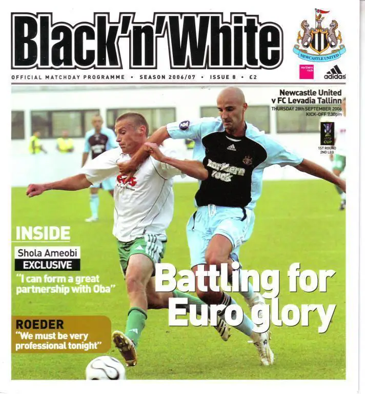 Ньюкасл Англия - Левадия Таллинн Эстония 2006 кубок УЕФА
