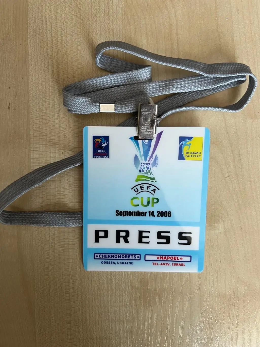 Билет Черноморец Одесса - Хапоэль Израиль 2006 пресса пропуск