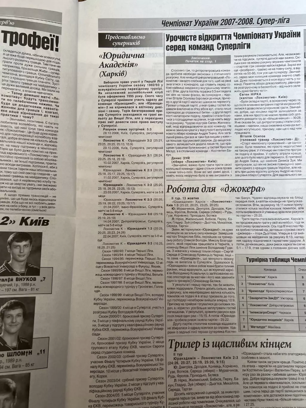 Программа. Волейбол. Локомотив Киев - Юр Академия Харьков 2007-08 #2 1