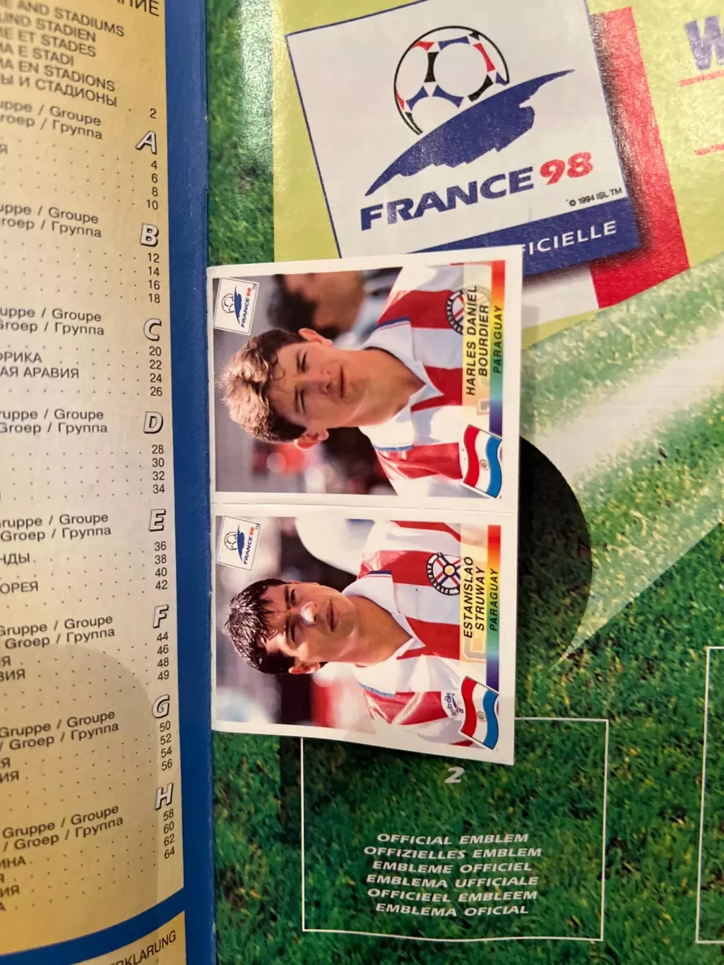 Журнал альбом Панини (PANINI) Чемпионат Мира 1998 + 6 наклеек 1