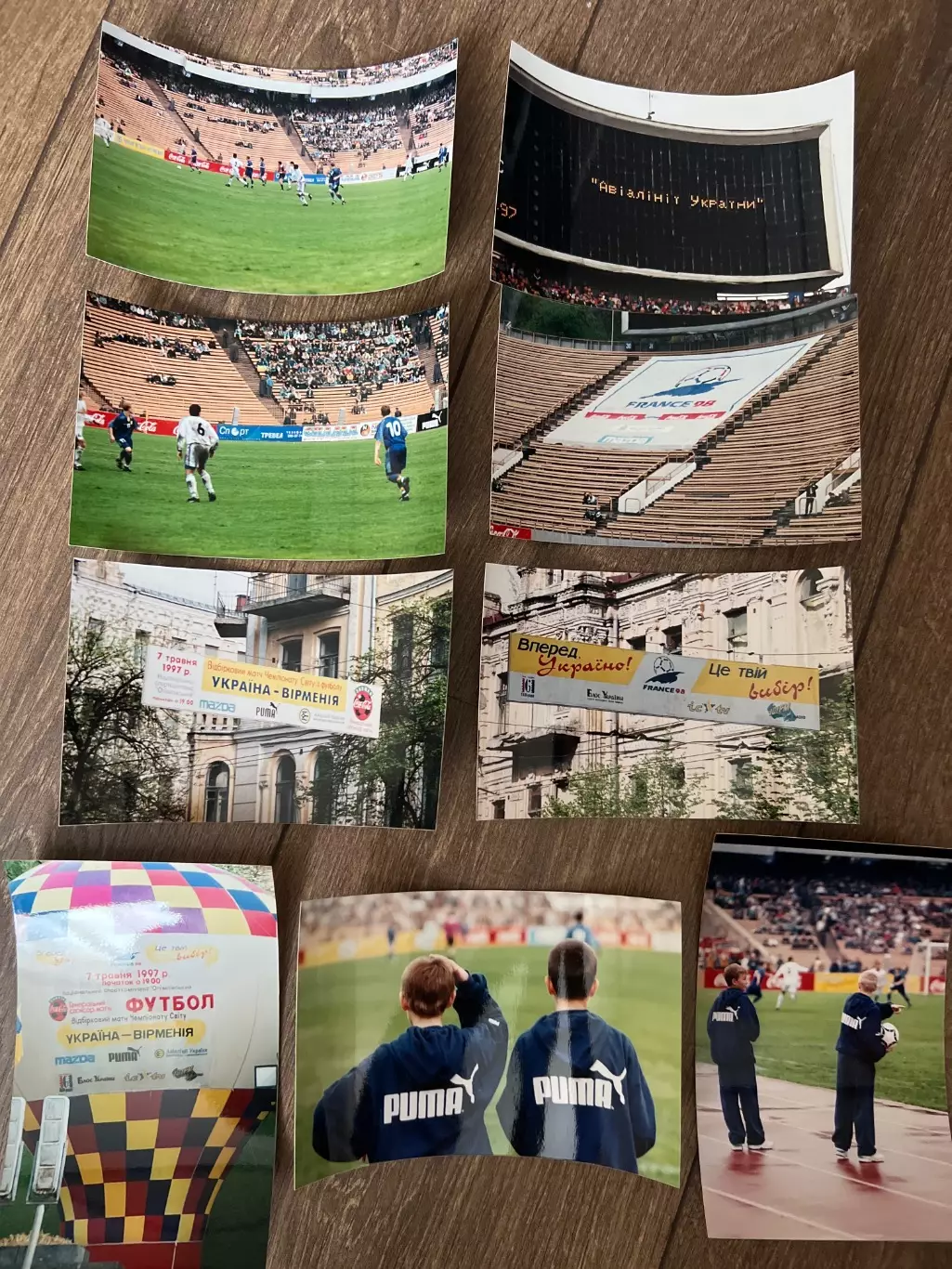 Футбол. фото 9 шт. Украина - Албания 1997. НСК Олимпийский Киев стадион