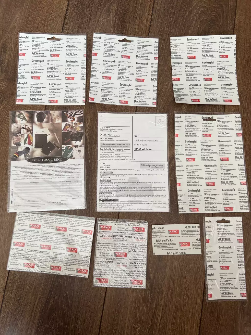 Наклейка набор - Бавария, Гамбург, Боруссия, Германия 1