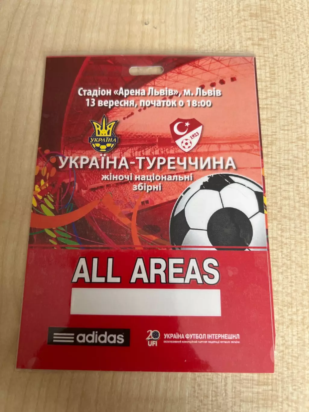 Билет пропуск Украина - Турция 2014 женские