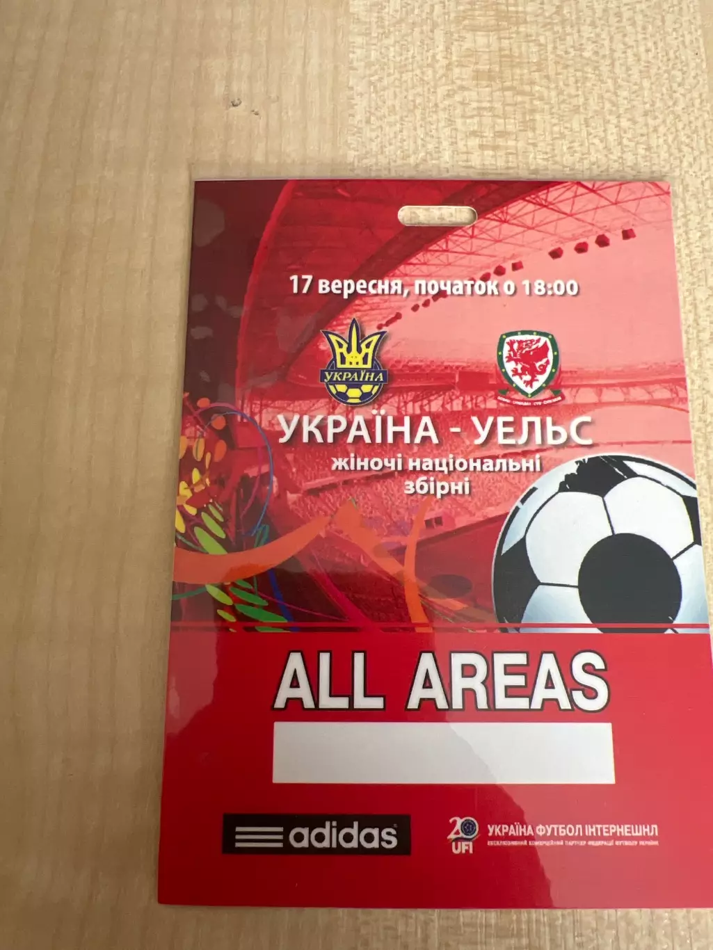 Билет пропуск Украина - Уэльс 2014 женские