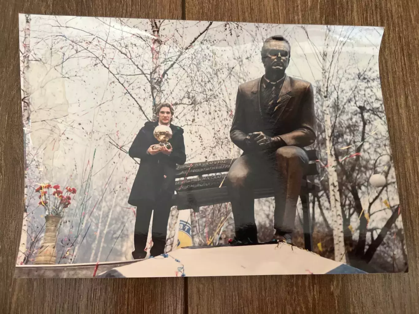 Футбол. фото Андрей Шевченко золотой мяч памятник Лобановский Киев