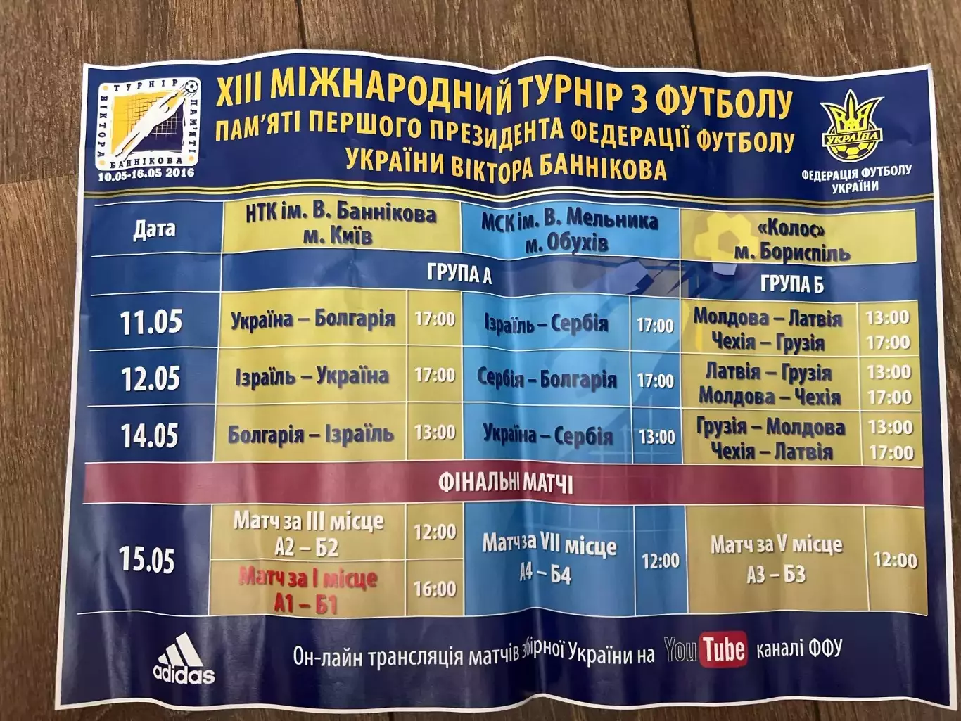 афиша Турнир Банникова Украина 2016