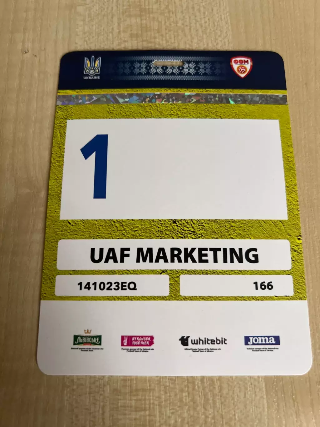 Билет (пропуск) Украина - Македония 2023