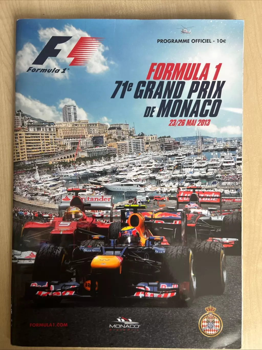 Программа гонки Формула 1 Formula 1 Монако 2013 - автографы