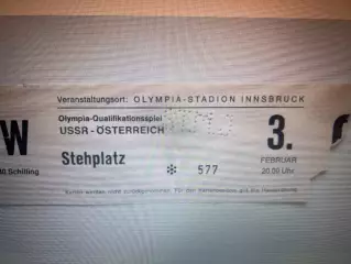 Билет Хоккей Олимпийские Игры 1976. СССР - Австрия (03.02.1976)