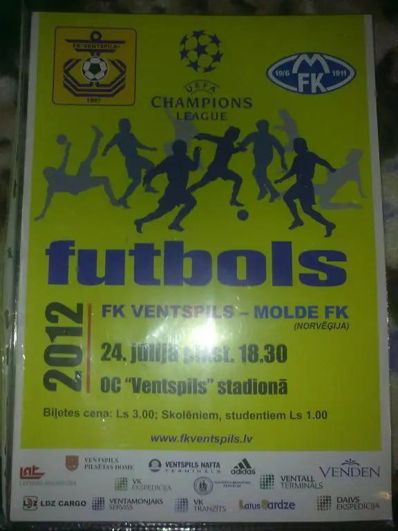 Вентспилс Латвия - Мольде Норвегия 2012-2013