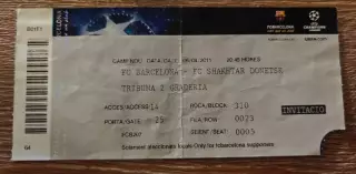 Билет Барселона Испания - Шахтер Донецк 2010-2011