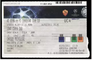 Билет Рома Италия - Шахтер Донецк 2010-2011