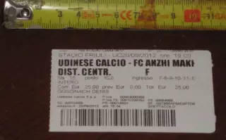 Билет Удинезе Италия - Анжи Махачкала Россия 2012-2013