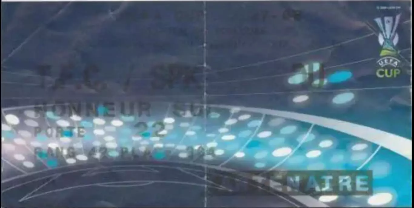 Футбол. Билет Тулуза Франция - Спартак Москва Россия 2007 Кубок УЕФА