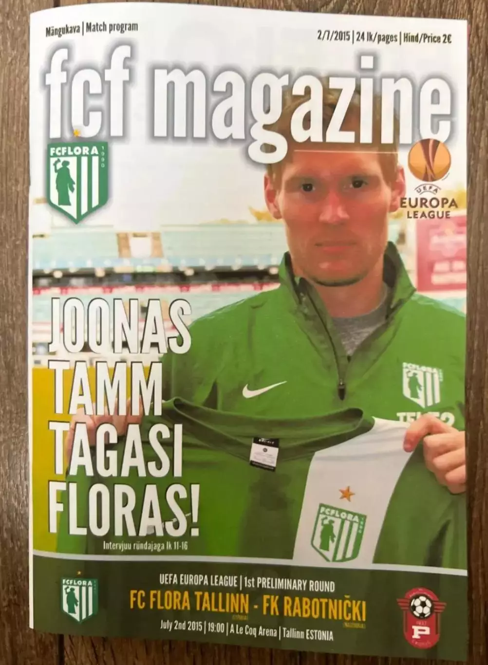 Флора Эстония - Работнички Македония 2015-2016 Лига Европы