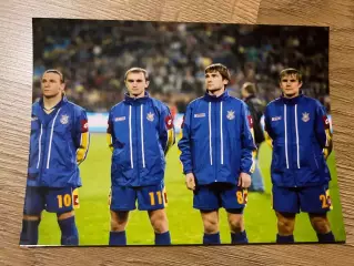 Футбол. фото - Воронин, Воробей, Шелаев, Несмачный - Украина сборная