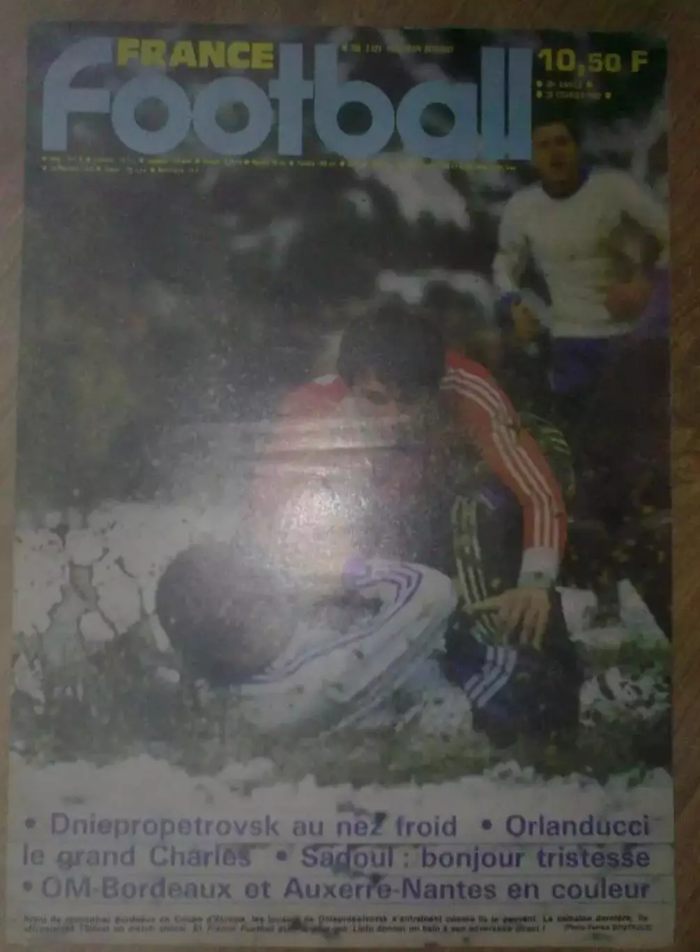 журнал France Football перед матчем Бордо Франция - Днепр Днепропетровск 1985