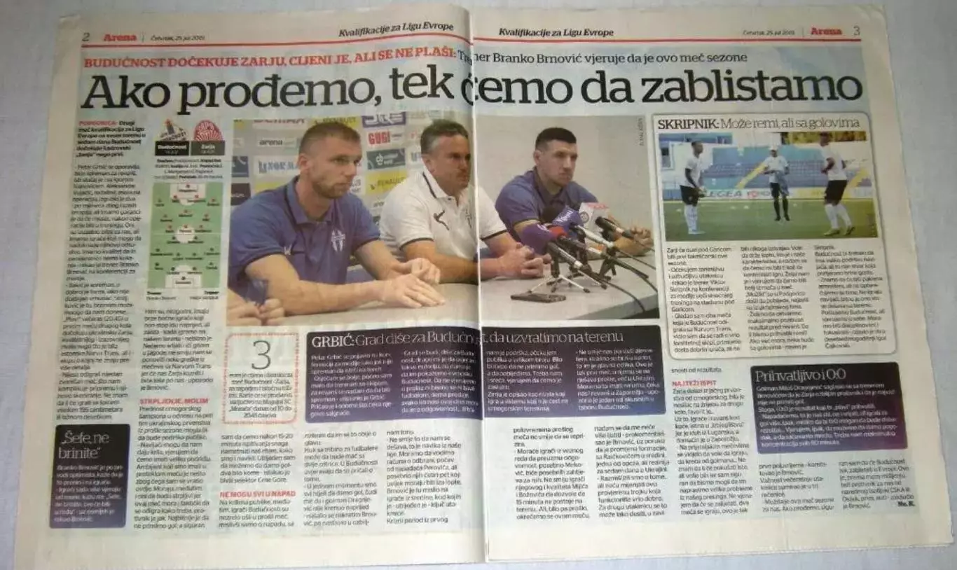 Будучность Черногория - Заря Луганск Украина 2019-2020 Лига Европы 1