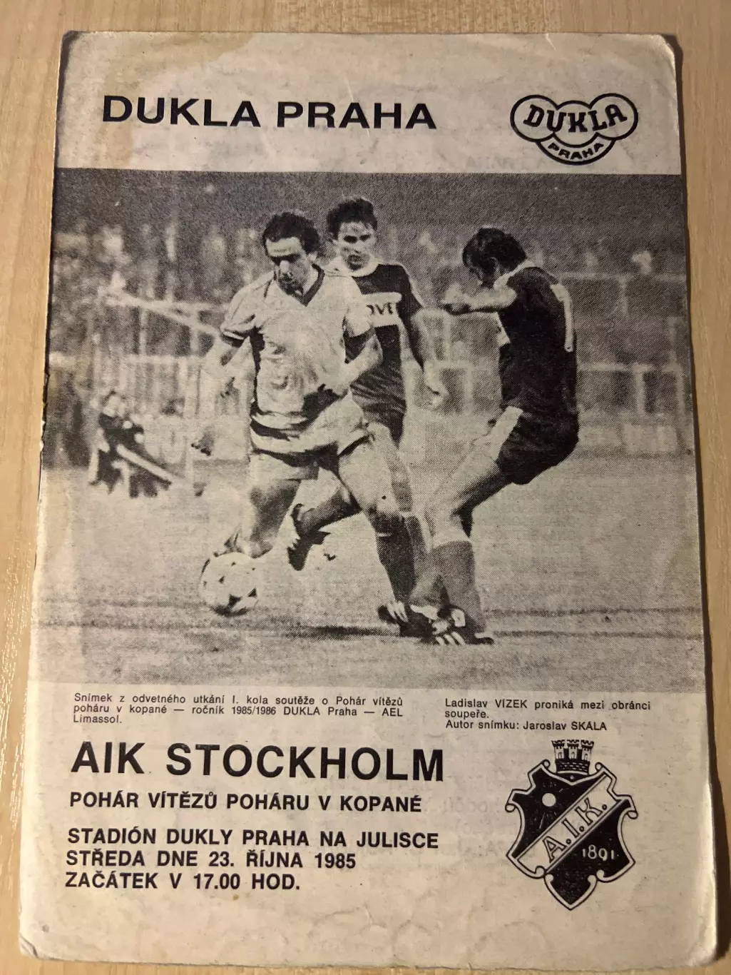 Дукла ЧССР - АИК Швеция 1985-1986