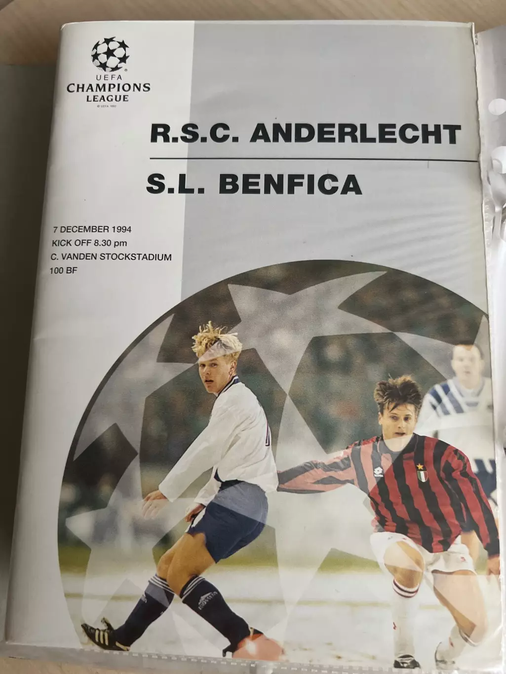 Андерлехт Бельгия - Бенфика Португалия 1994-1995 Лига Чемпионов