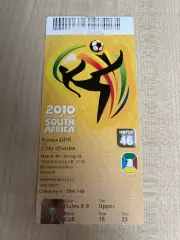 Билет Корея - Кот-д’Ивуар 2010 Чемпионат Мира ЮАР