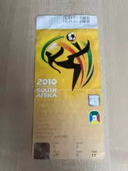 Билет Дания - Япония 2010 Чемпионат Мира ЮАР