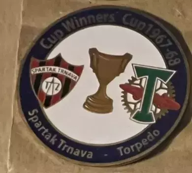 футбол. Знак Спартак Трнава - Торпедо Москва 1967 #2
