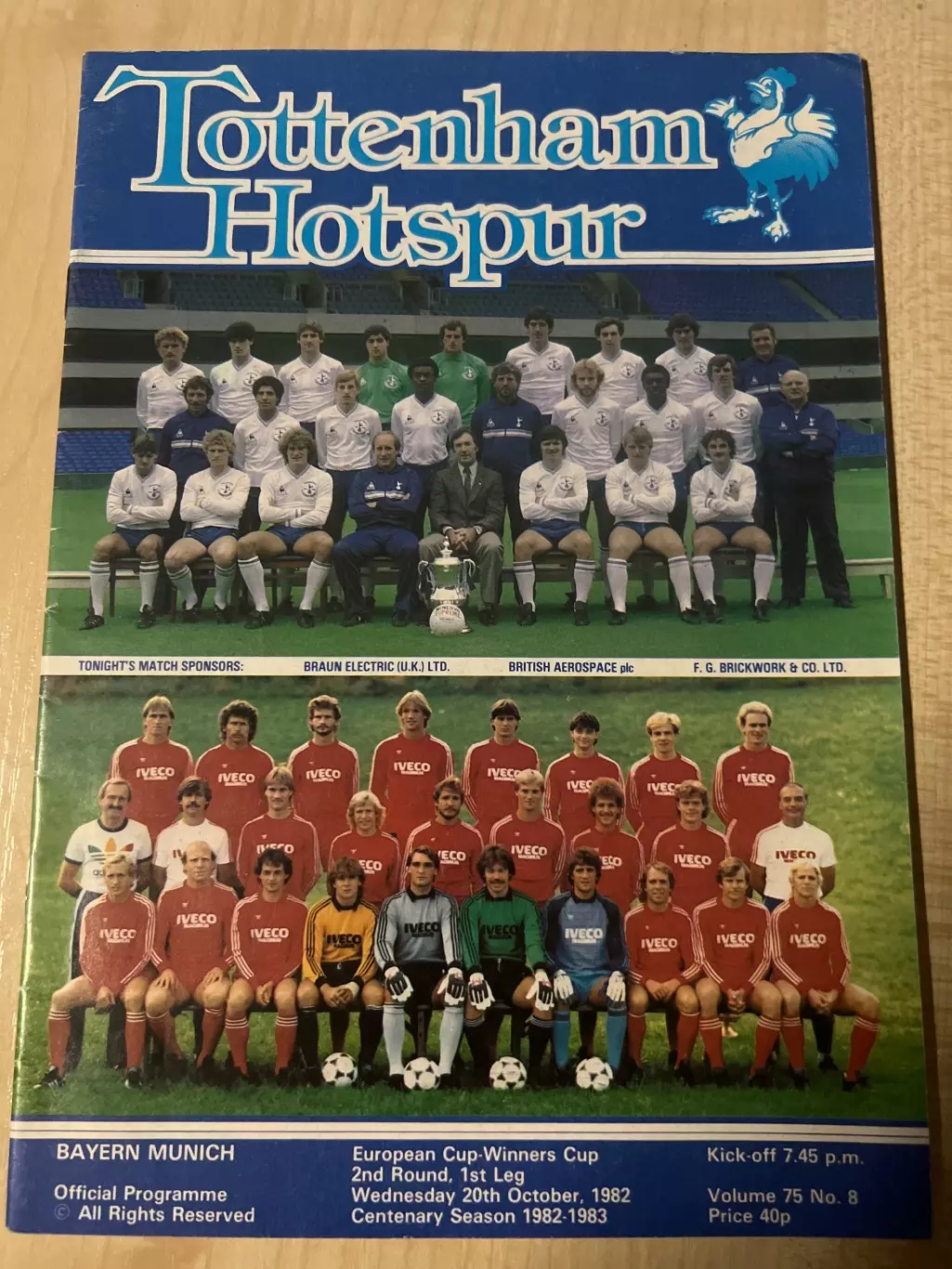 Тоттенхэм Англия - Бавария Германия 1982-1983