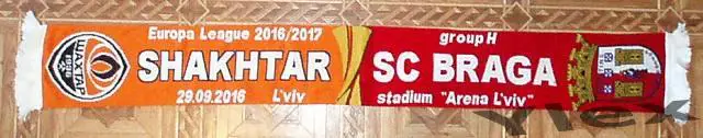 Шахтер Донецк - Брага Брага 2016 09 29 шарф матчевый 1