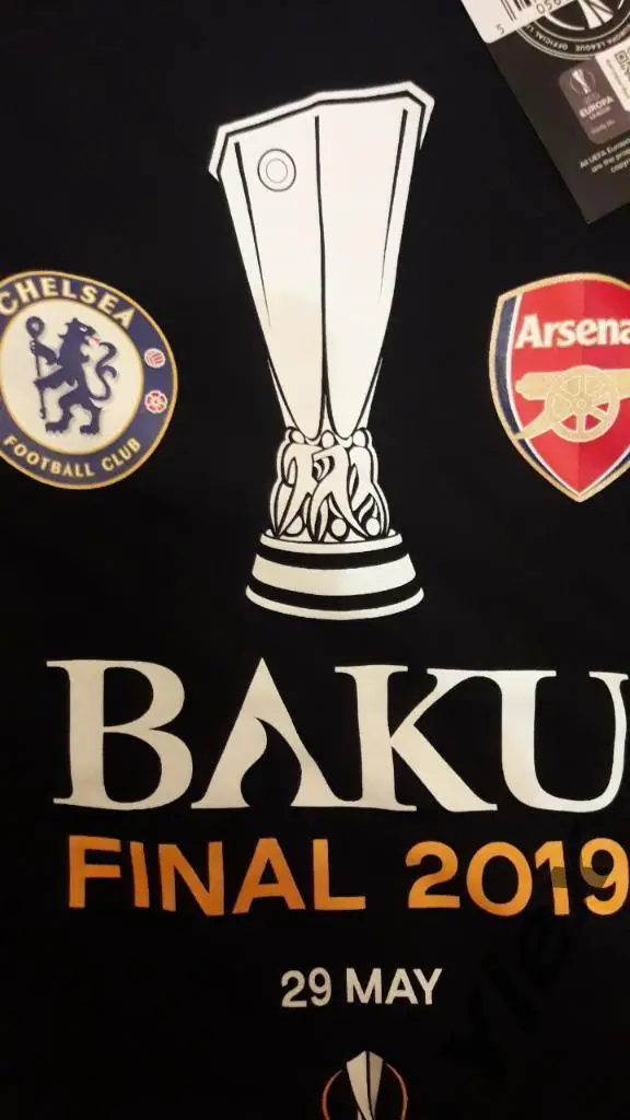 Футболка с финала Лиги Европы Челси - Арсенал 2019 05 29 1