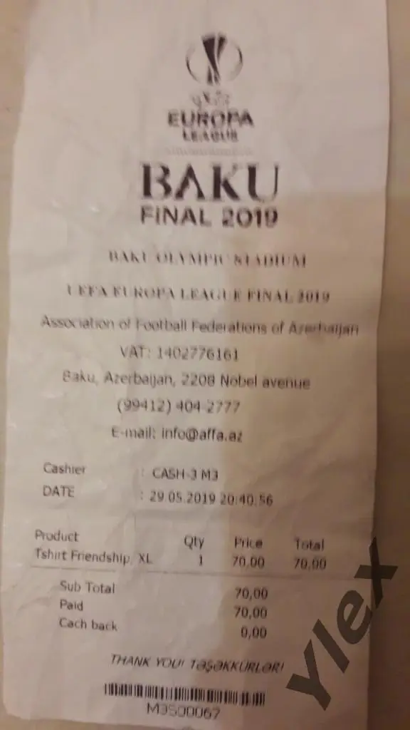 Футболка с финала Лиги Европы Челси - Арсенал 2019 05 29 3