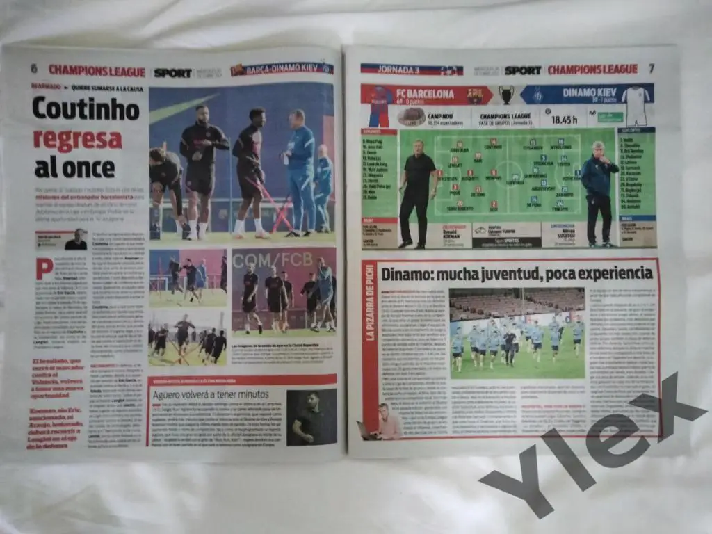 Барселона Испания - Динамо Киев 2021 10 20 превью газеты Sport 1