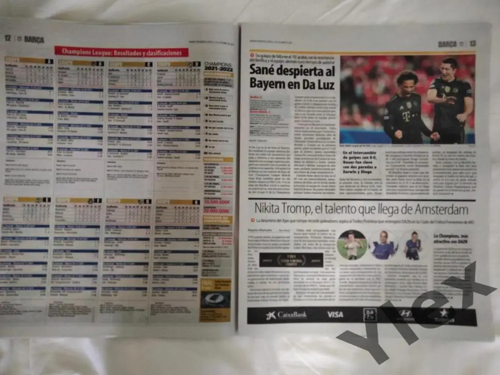 Барселона Испания - Динамо Киев 2021 10 21 отчет газеты Mundo Deportivo 2