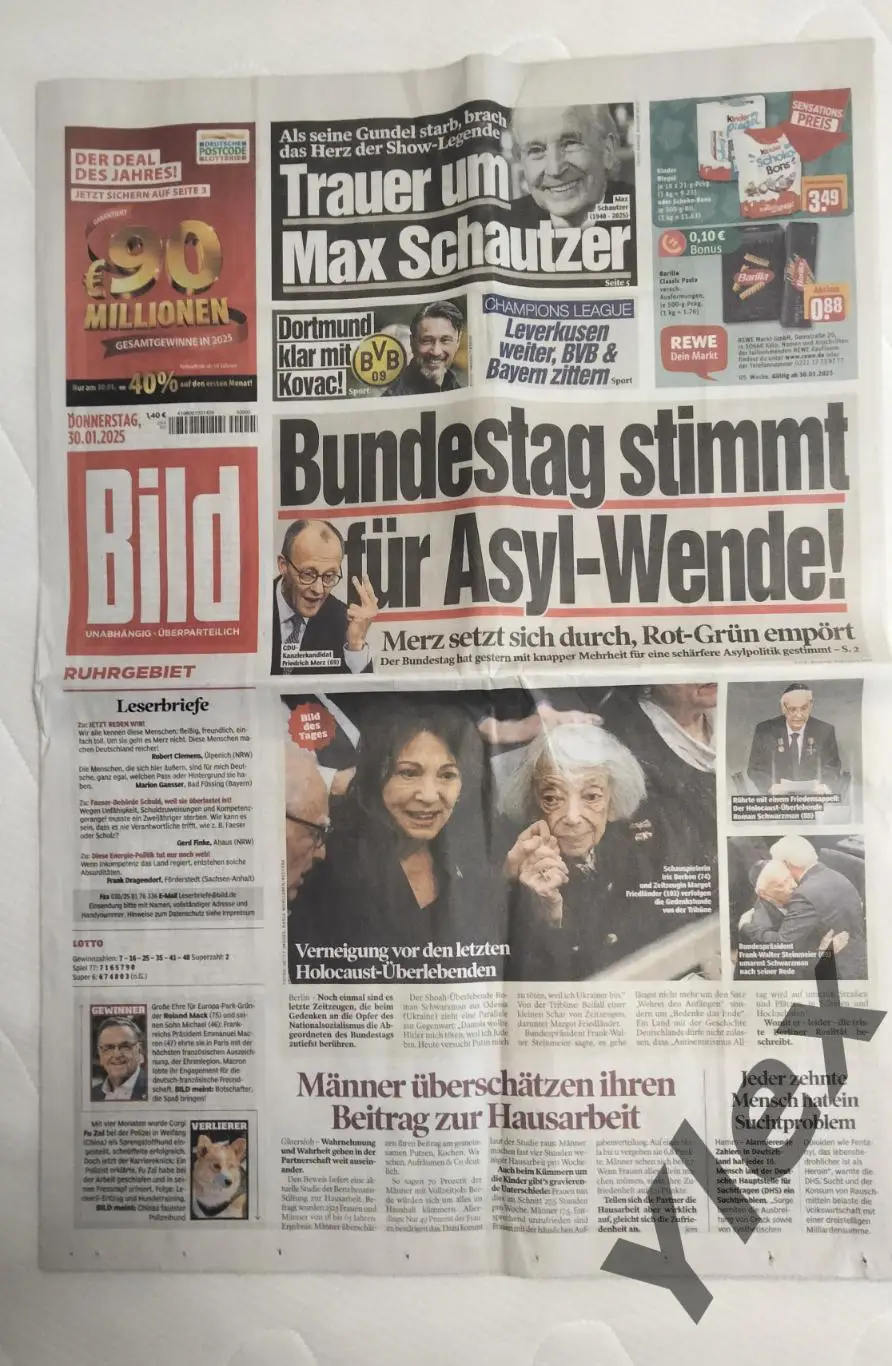 БоруссияДортмунд - ШахтарДонецк 2025 01 29, обзор газеты Bild 30.01.2025