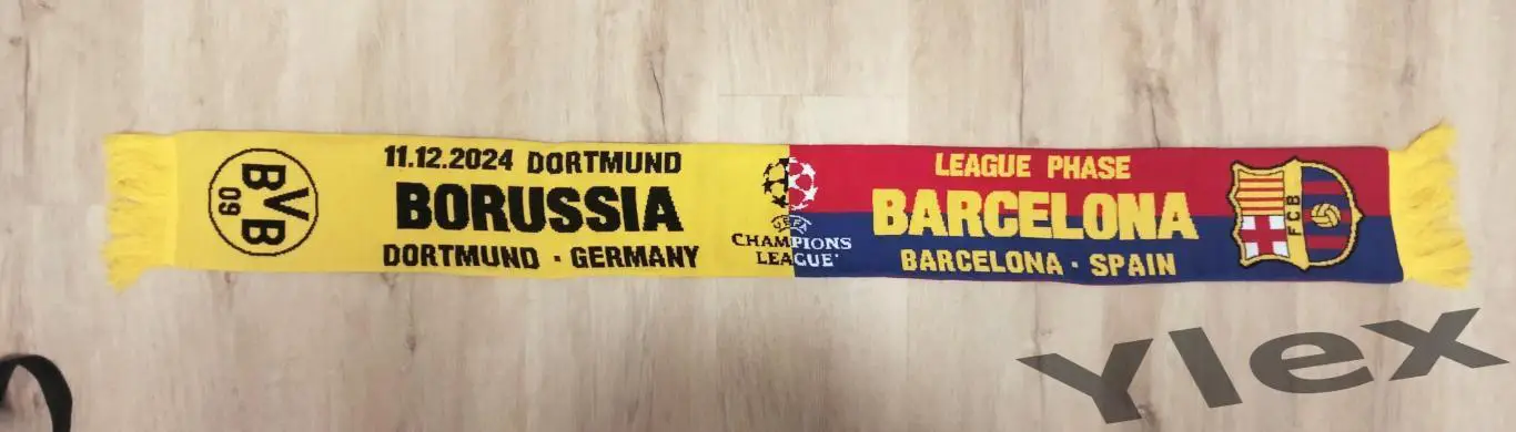 шарф Боруссия Дортмунд - Барселона Испания 2024 12 11 1