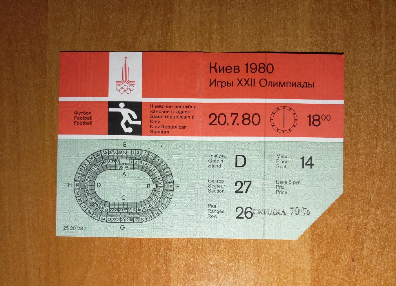 ГДР – Испания 20.07.1980 Киев Олимпиада