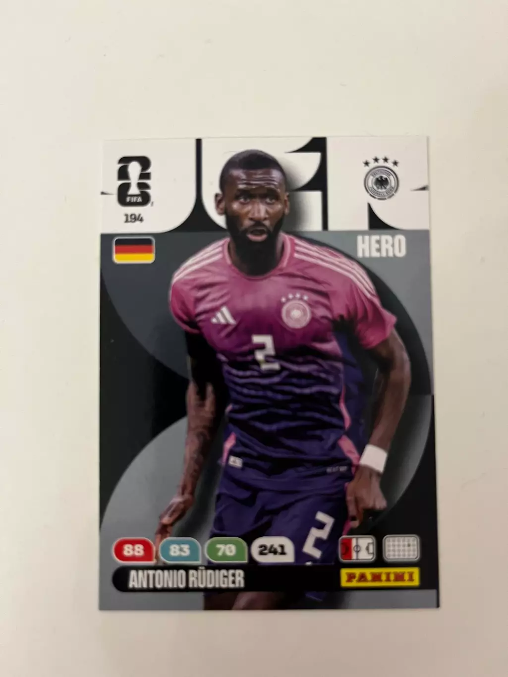Картка Panini ADRENALYN XL Чемпіонат світу 2026 Німеччина А. Рюдігер