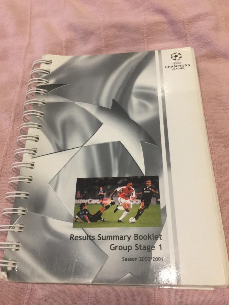 Results summary booklet Group stage 2000/2001