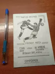 ЦСКА (Москва)- Хорсенс 29 января 2017 года. ТМ