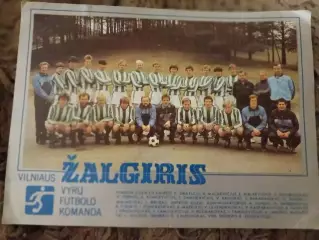 Фото открытка Жальгирис Вильнус 1986 год (22*16)