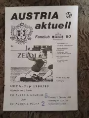 Аустрия Жальгирис Вильнус Кубок УЕФА07.10.1988. Оригинал.