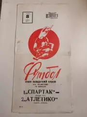 Спартак Москва Атлетико Мадрид 08.11.1972. Кубок Кубков