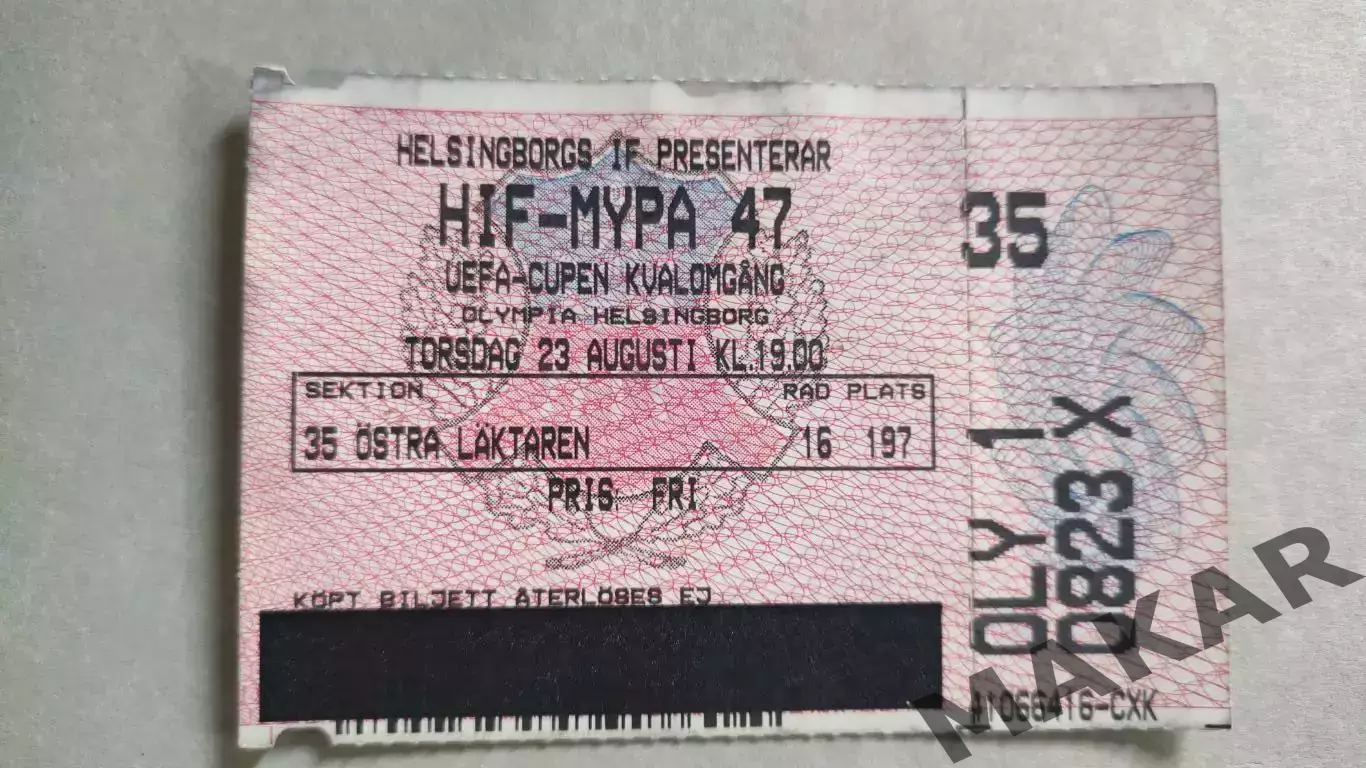 Хельсингборг МюПа кубок УЕФА 23.08.2001