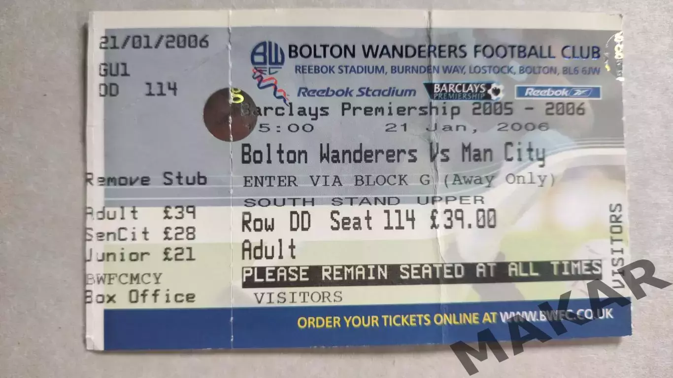 Болтон Манчестер Сити 21.01.2006