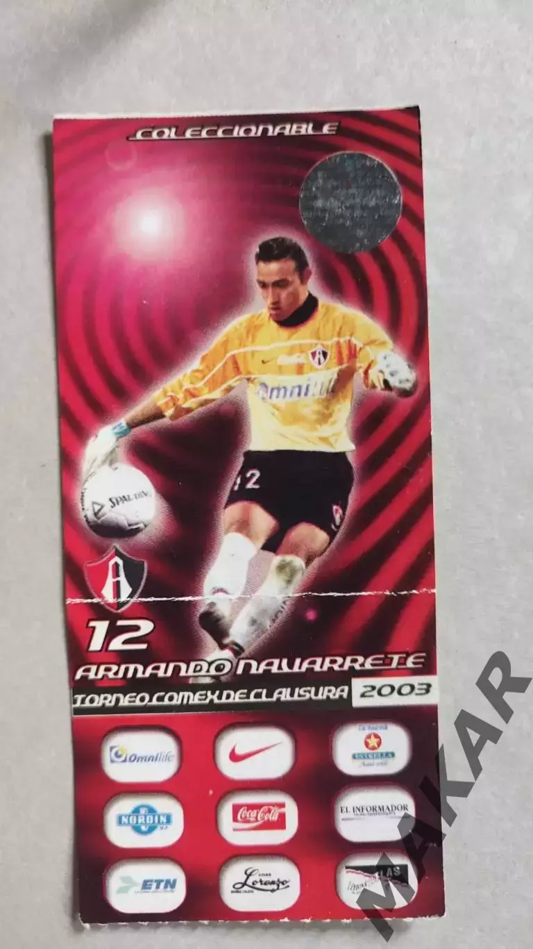 Билет Атлас Монтеррей Чемпионат Мексики 28.05.2003